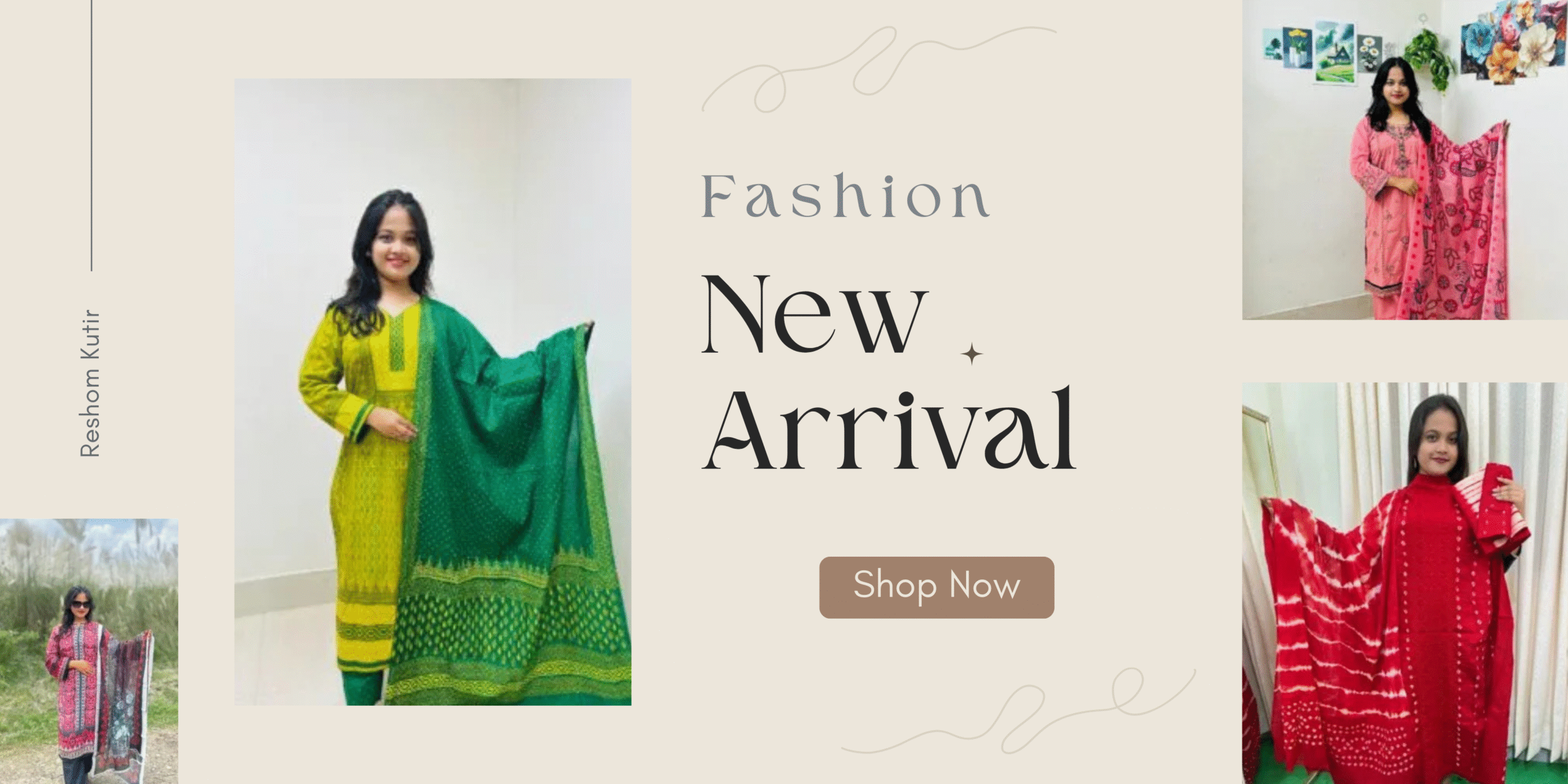 Beige and Brown Minimal Modern New Arrival Fashion Banner