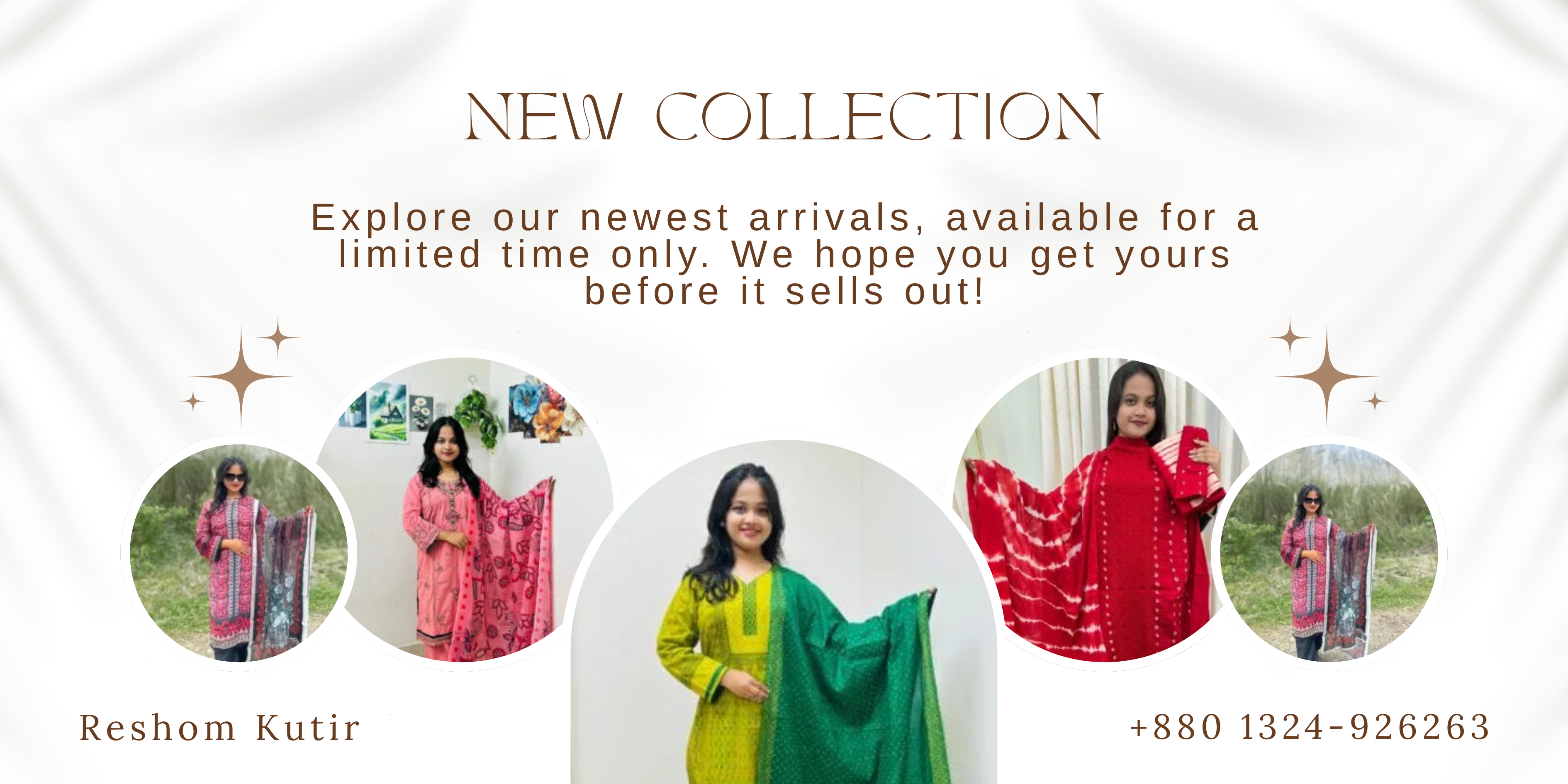 White and Brown Minimalist New Collection Banner